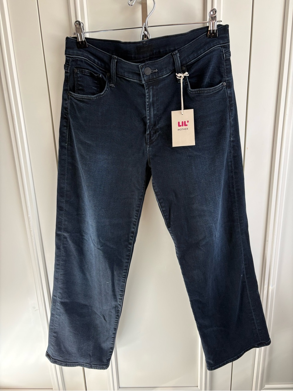 NWT MOTHER Lil Mid Rise Rambler Zip Ankle Jeans Night in Venice Size 29